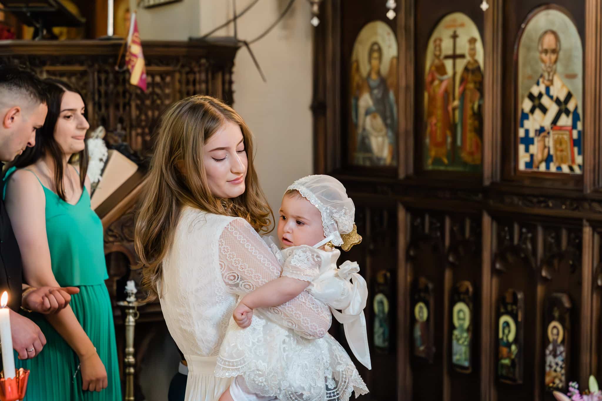 Godparents at christening